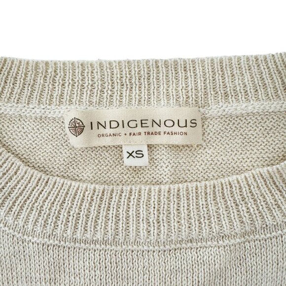 Indigenous Fair Trade Organic Cotton Crewneck Shortsleeve Summer Sweater XS NWOT - Picture 6 of 7